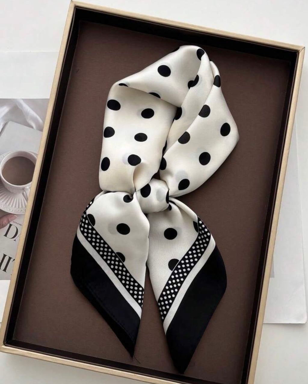 Polka Dot Chic silky headscarf