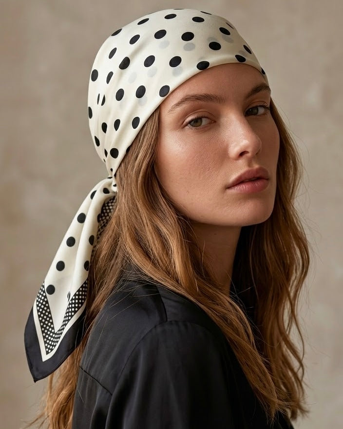 Polka Dot Chic silky headscarf