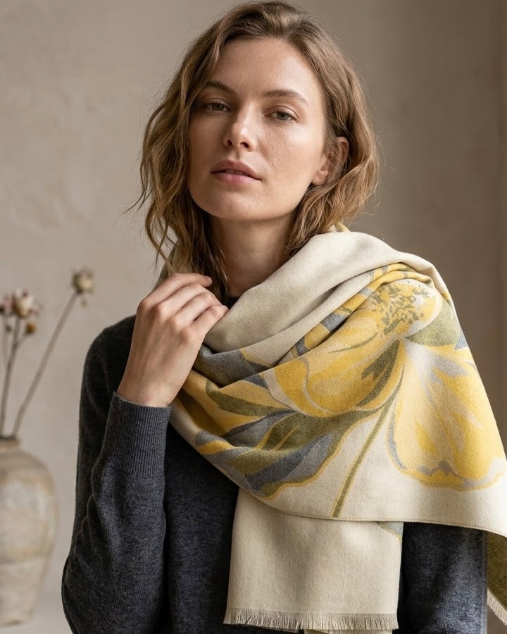 L’Aura Bloom Jacquard Scarf
