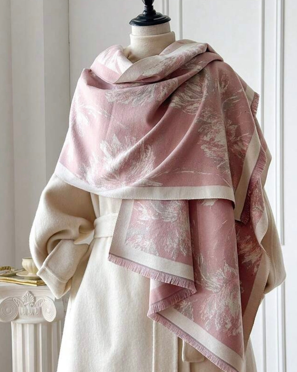 Floral Soft Faux Cashmere Scarf