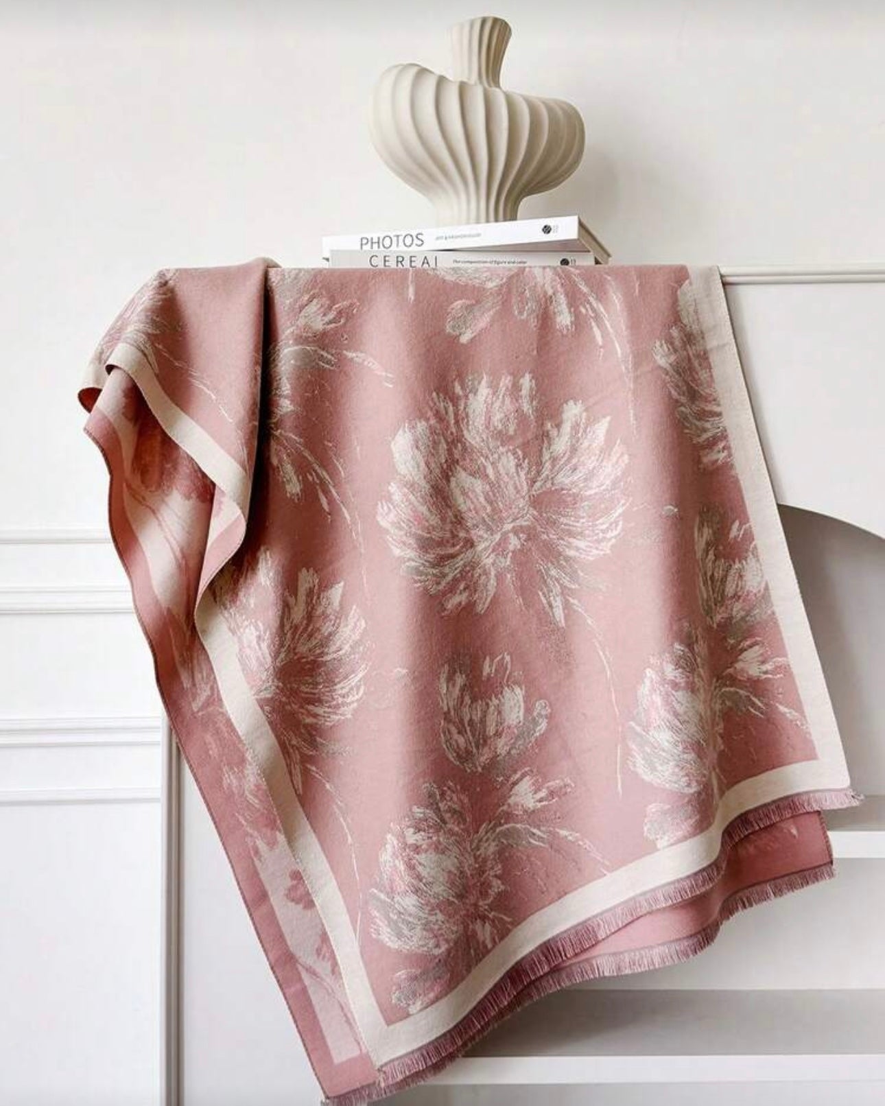 Floral Soft Faux Cashmere Scarf