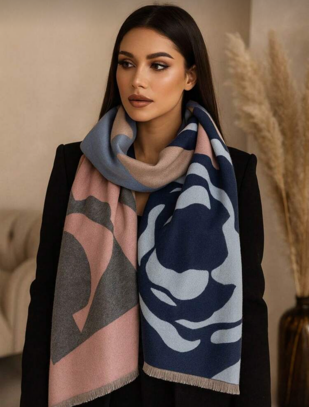 Rosy Anchor Soft Scarf