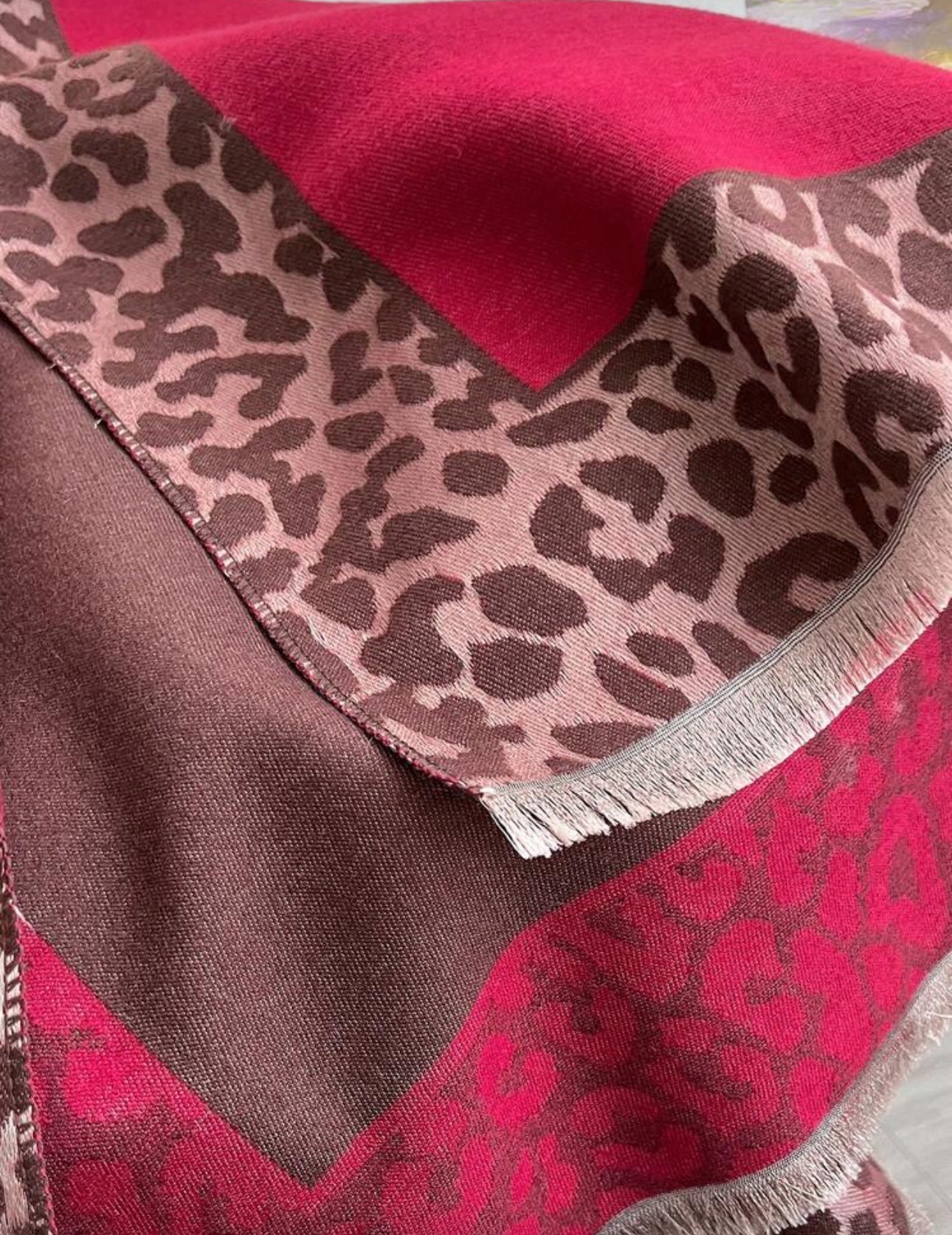Leopard Bordeaux Scarf