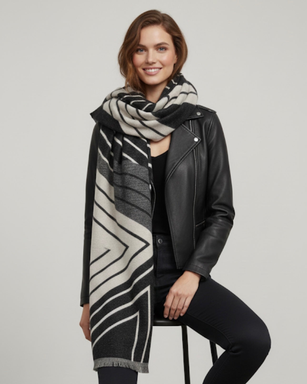 Bold Geometric Chevron Scarf