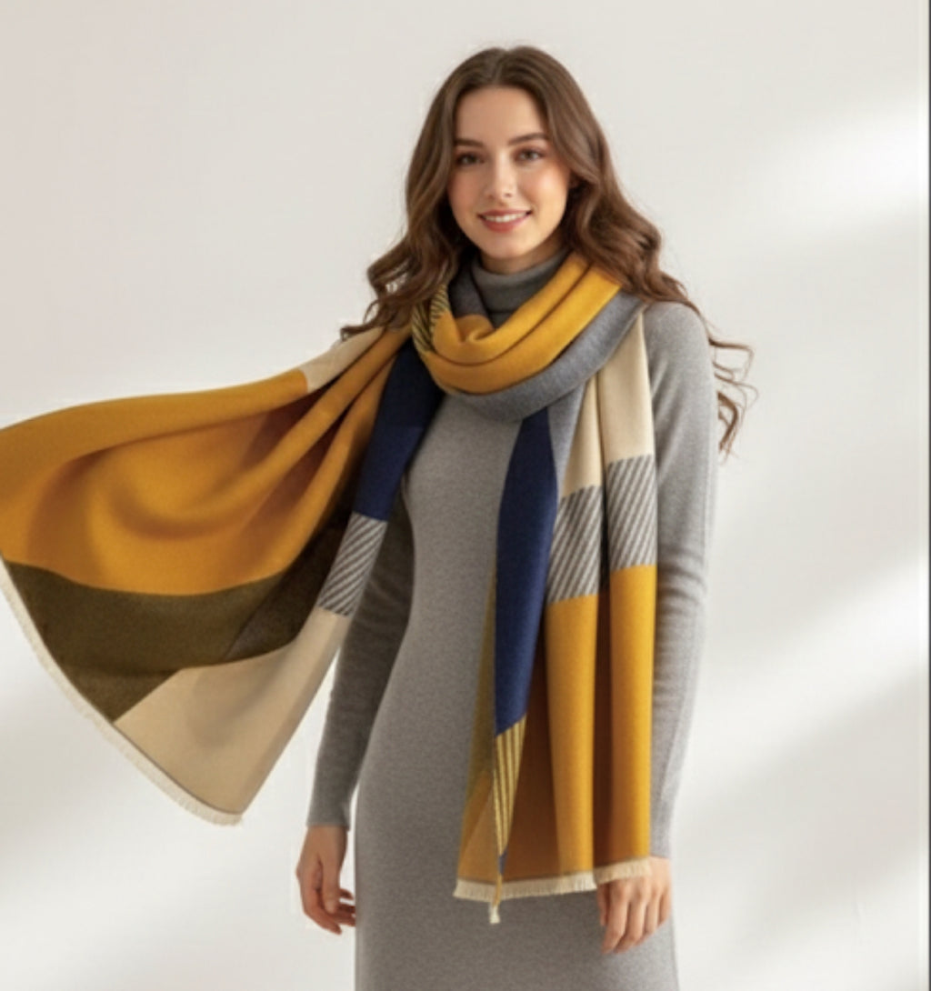 Geometric Yellow Elegance Scarf