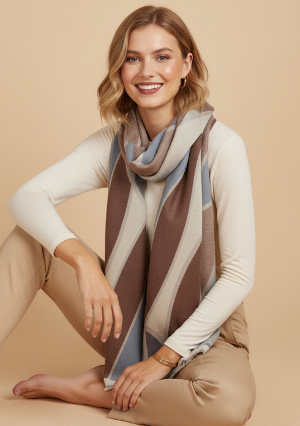 Geometric Charm Scarf