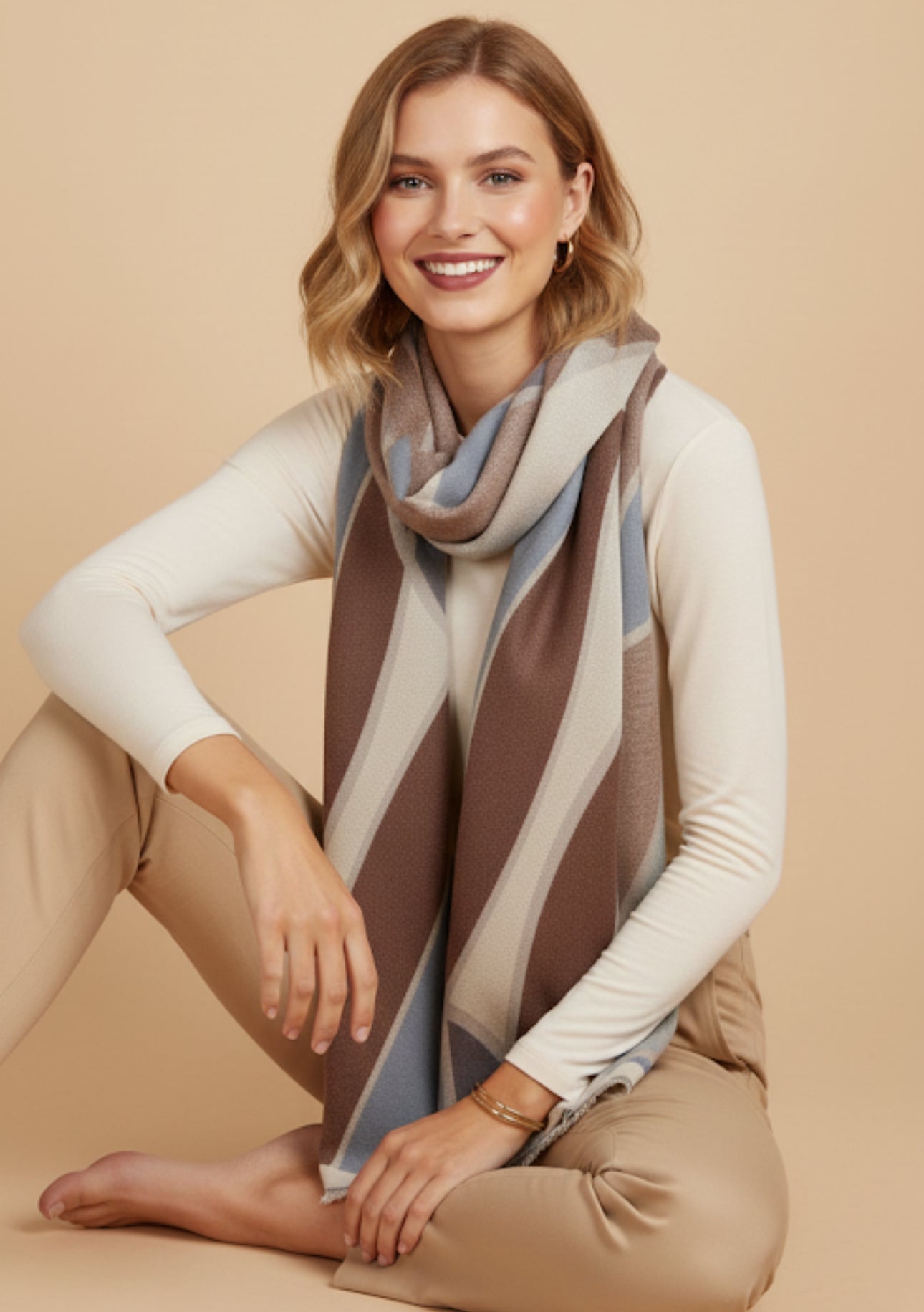 Geometric Charm Scarf