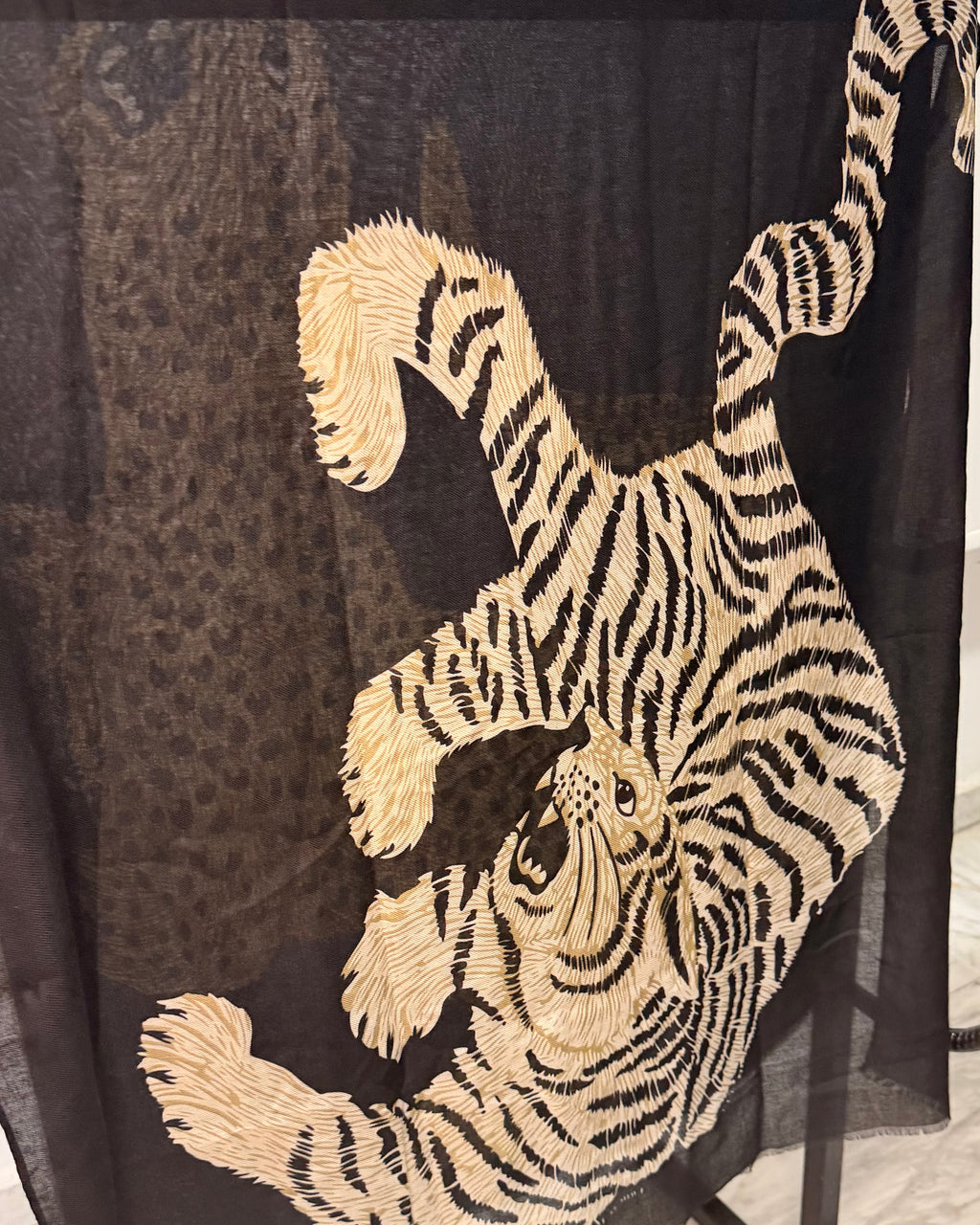 Ivory Wild Duo Soft Weave Black Scarf
