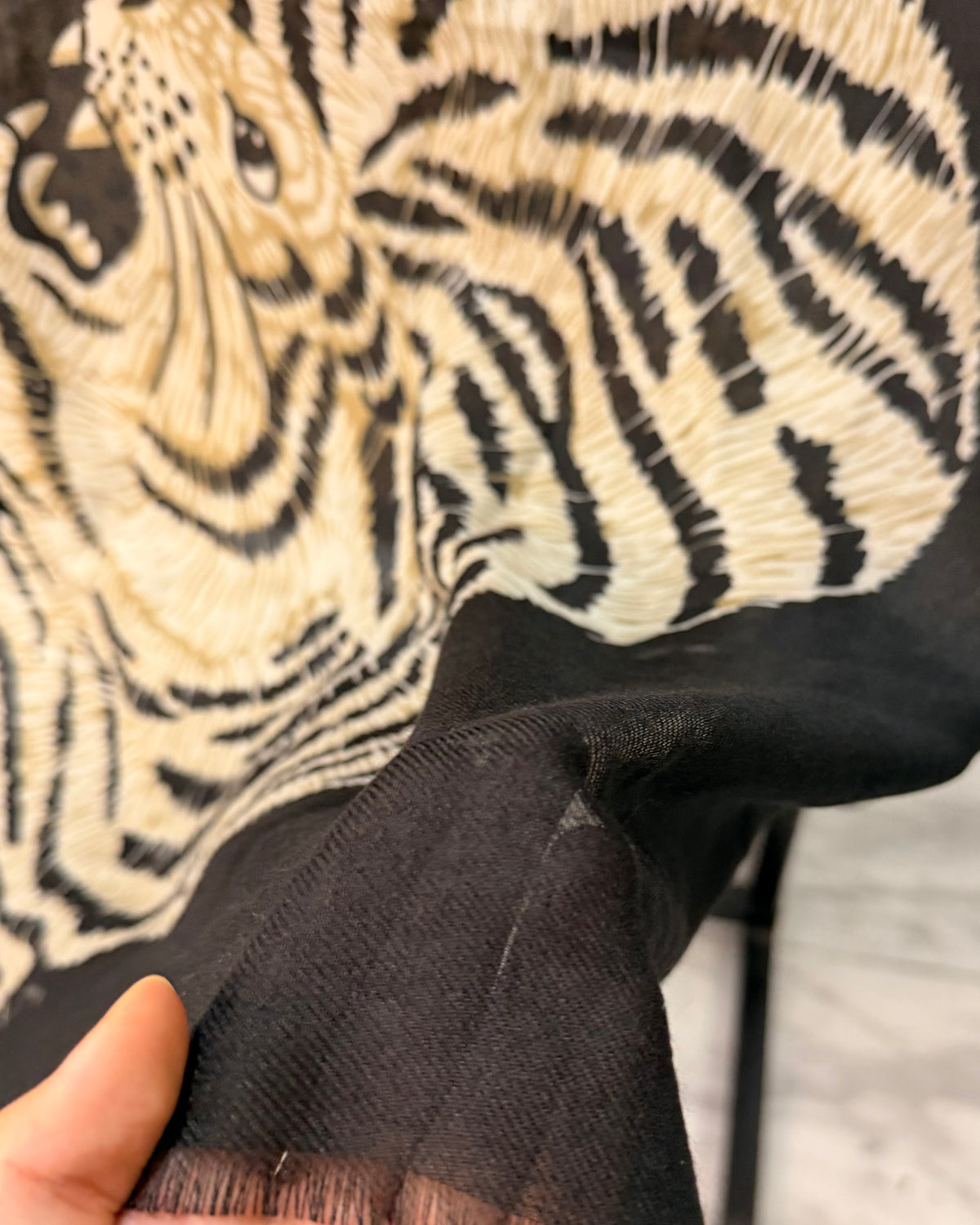 Ivory Wild Duo Soft Weave Black Scarf