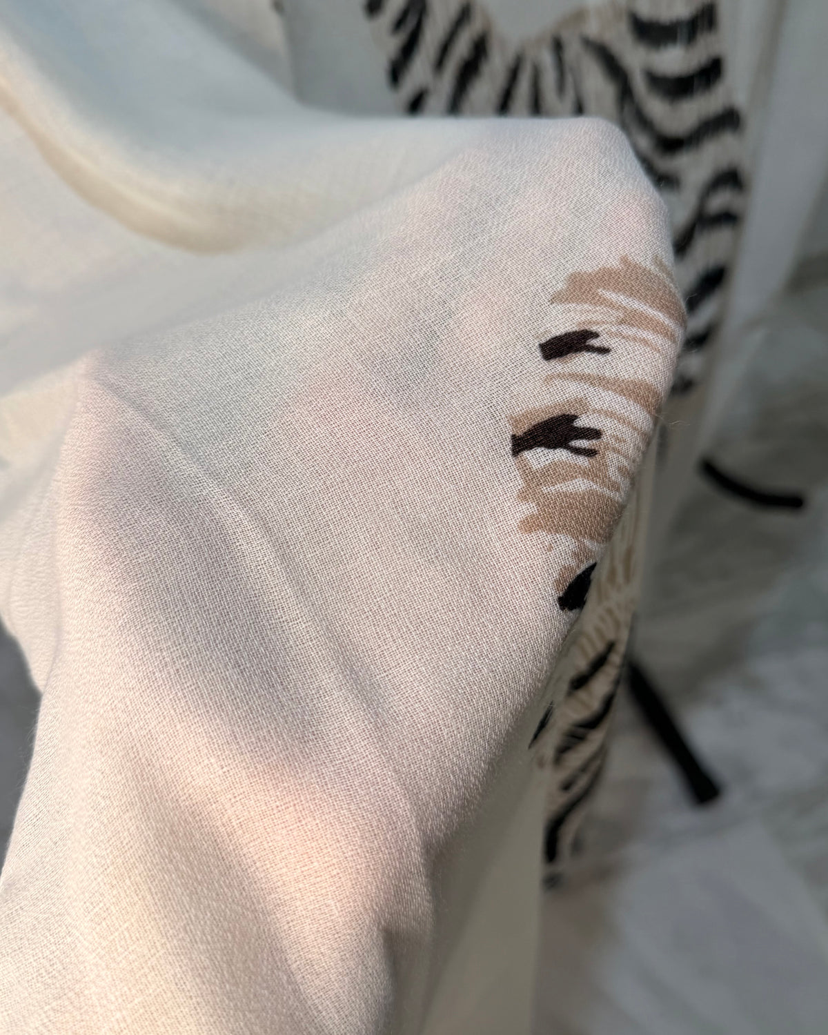 Ivory Wild Duo Soft Weave Off-White Scarf
