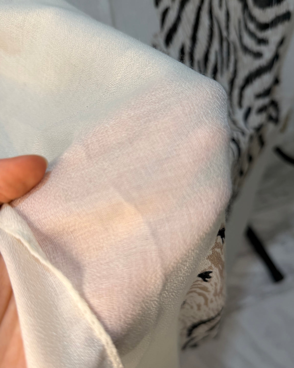 Ivory Wild Duo Soft Weave Off-White Scarf