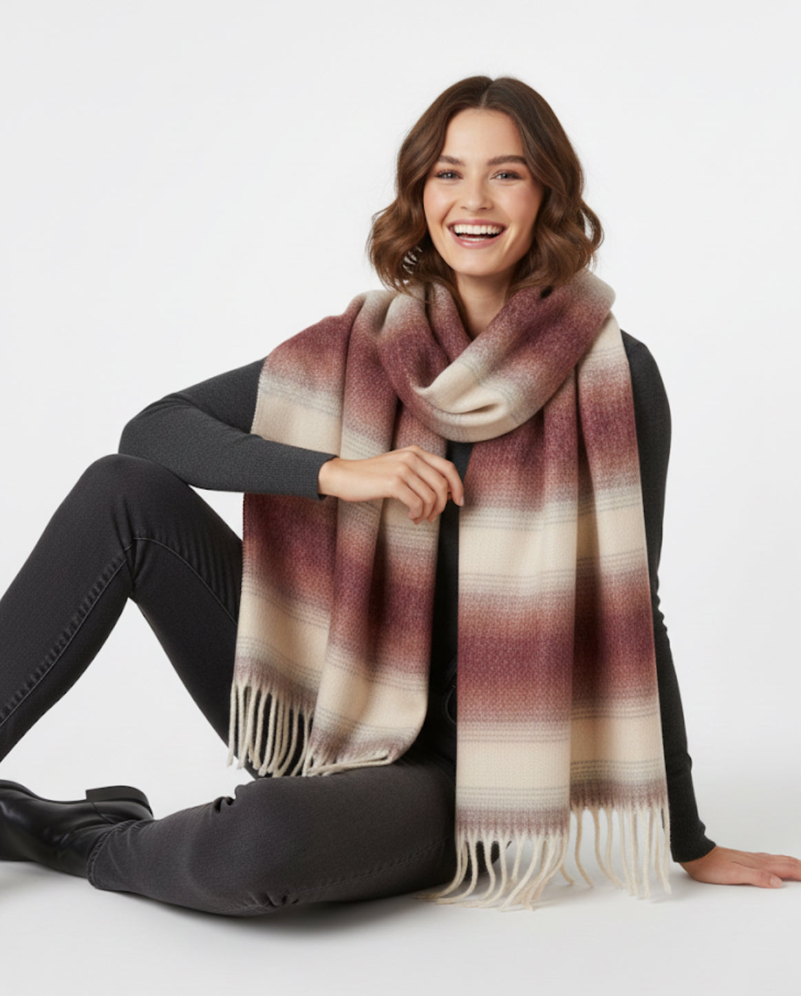 Rustic Rose Plaid fluffy Scarf