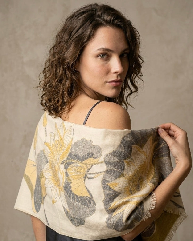 L’Aura Bloom Jacquard Scarf
