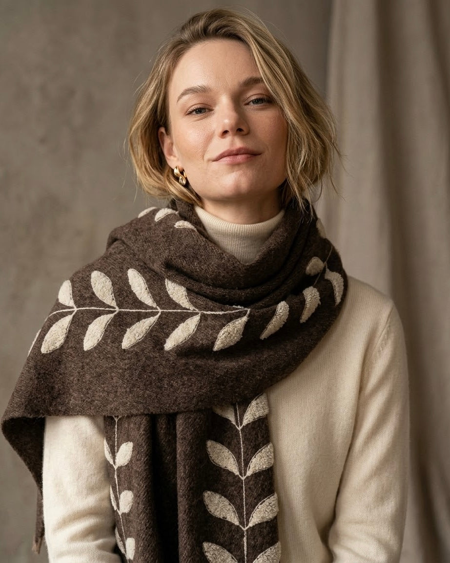 The Mocha Cocoon Jacquard Scarf