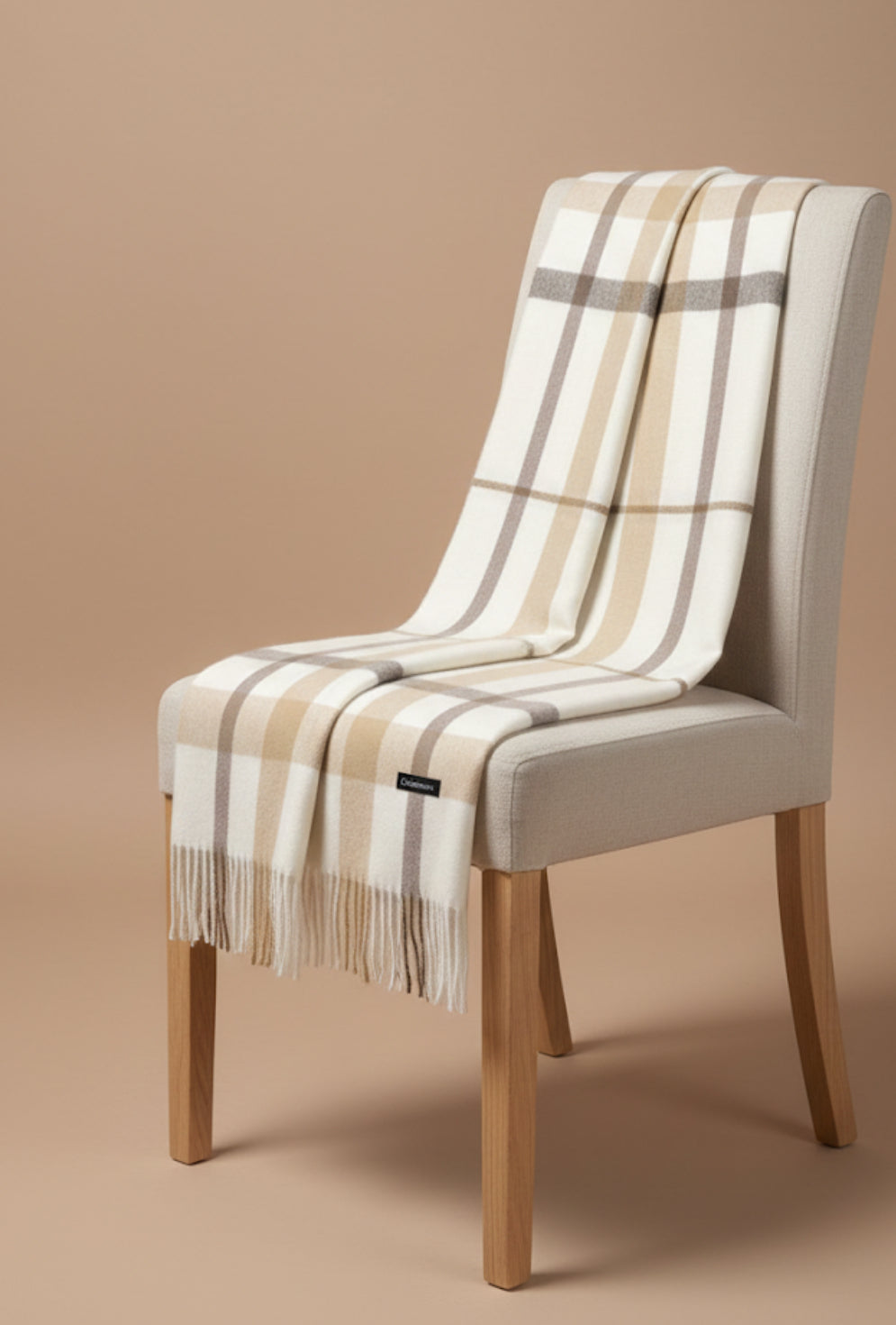 Cream & Taupe Check Scarf