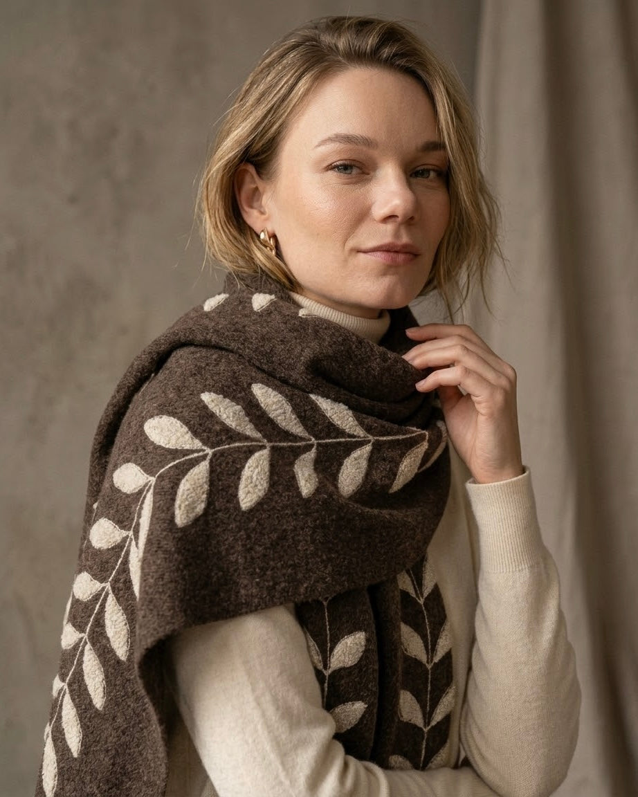 The Mocha Cocoon Jacquard Scarf