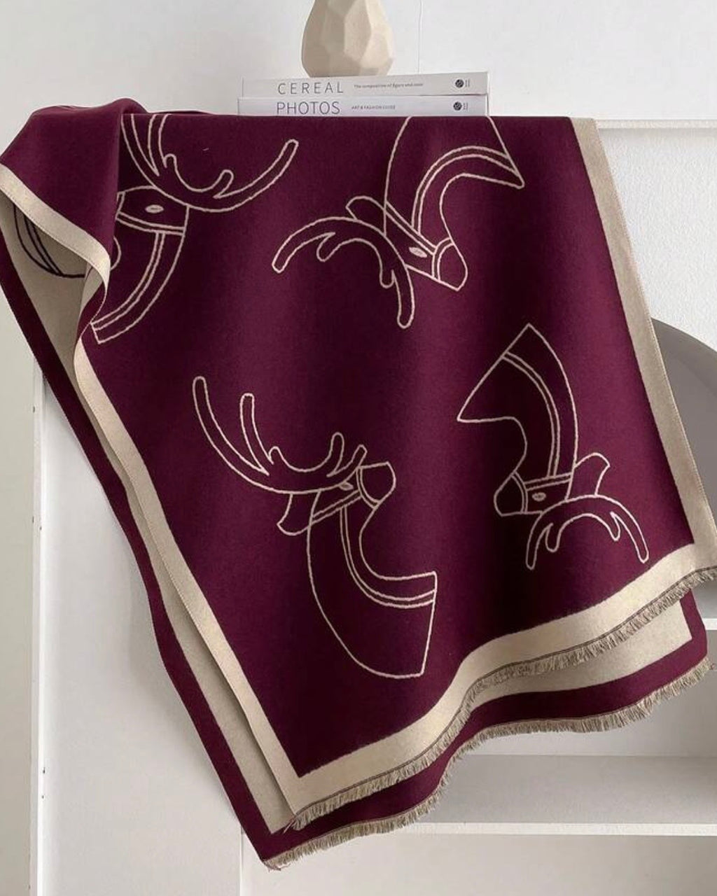 The Bordeaux Stag Scarf