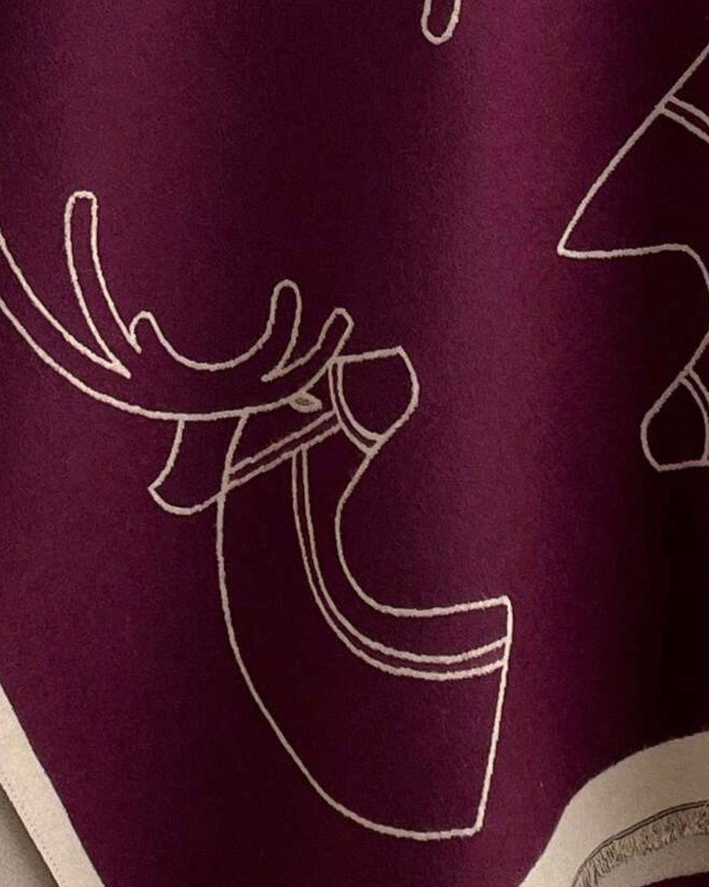 The Bordeaux Stag Scarf