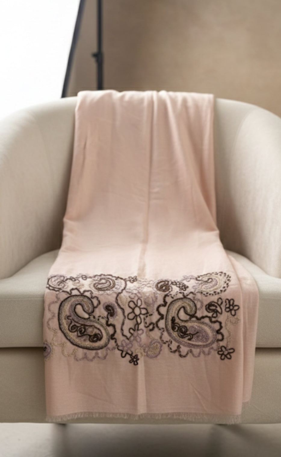 Boho Elegance Embroidered Scarf