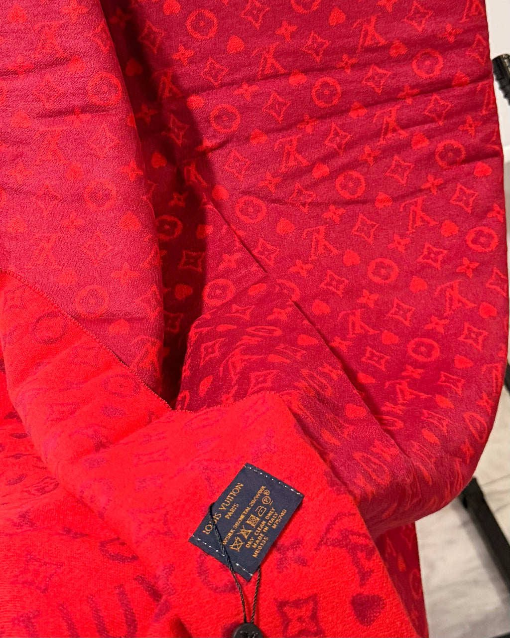 Louis Vuitton Heritage Red Tassel Classic Shawl