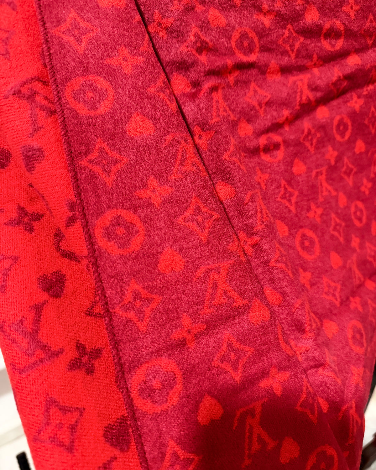 Louis Vuitton Heritage Red Tassel Classic Shawl