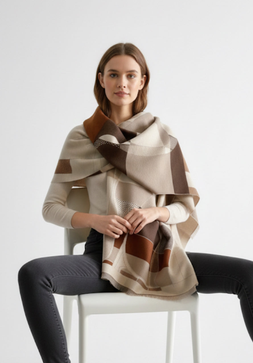 Cat Jacquard Warm Scarf