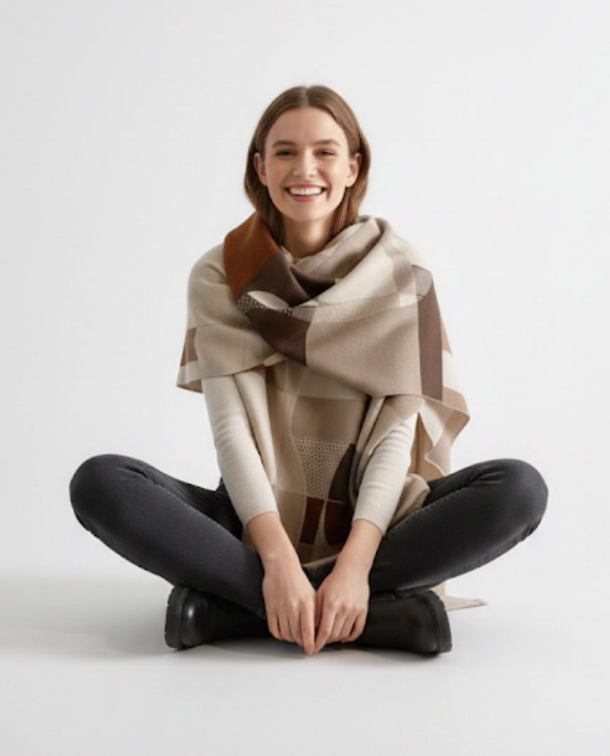 Cat Jacquard Warm Scarf