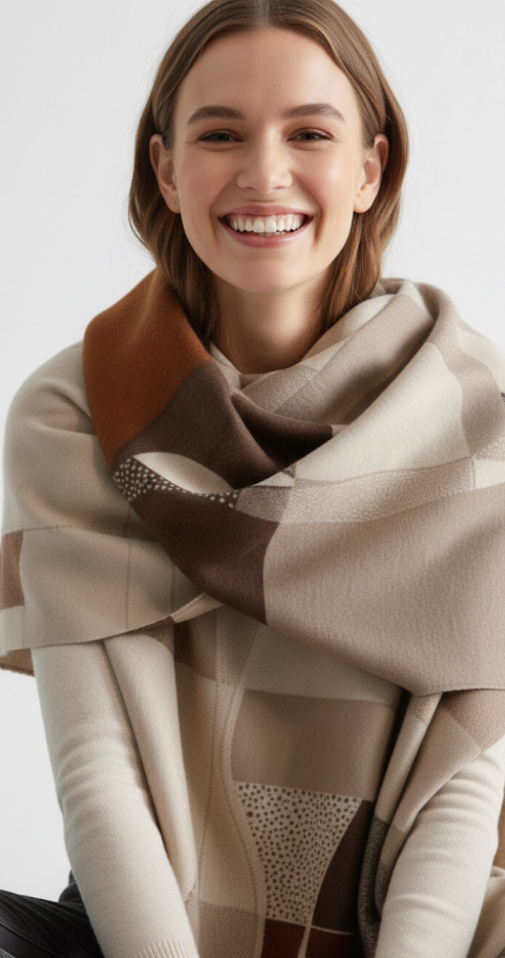 Cat Jacquard Warm Scarf