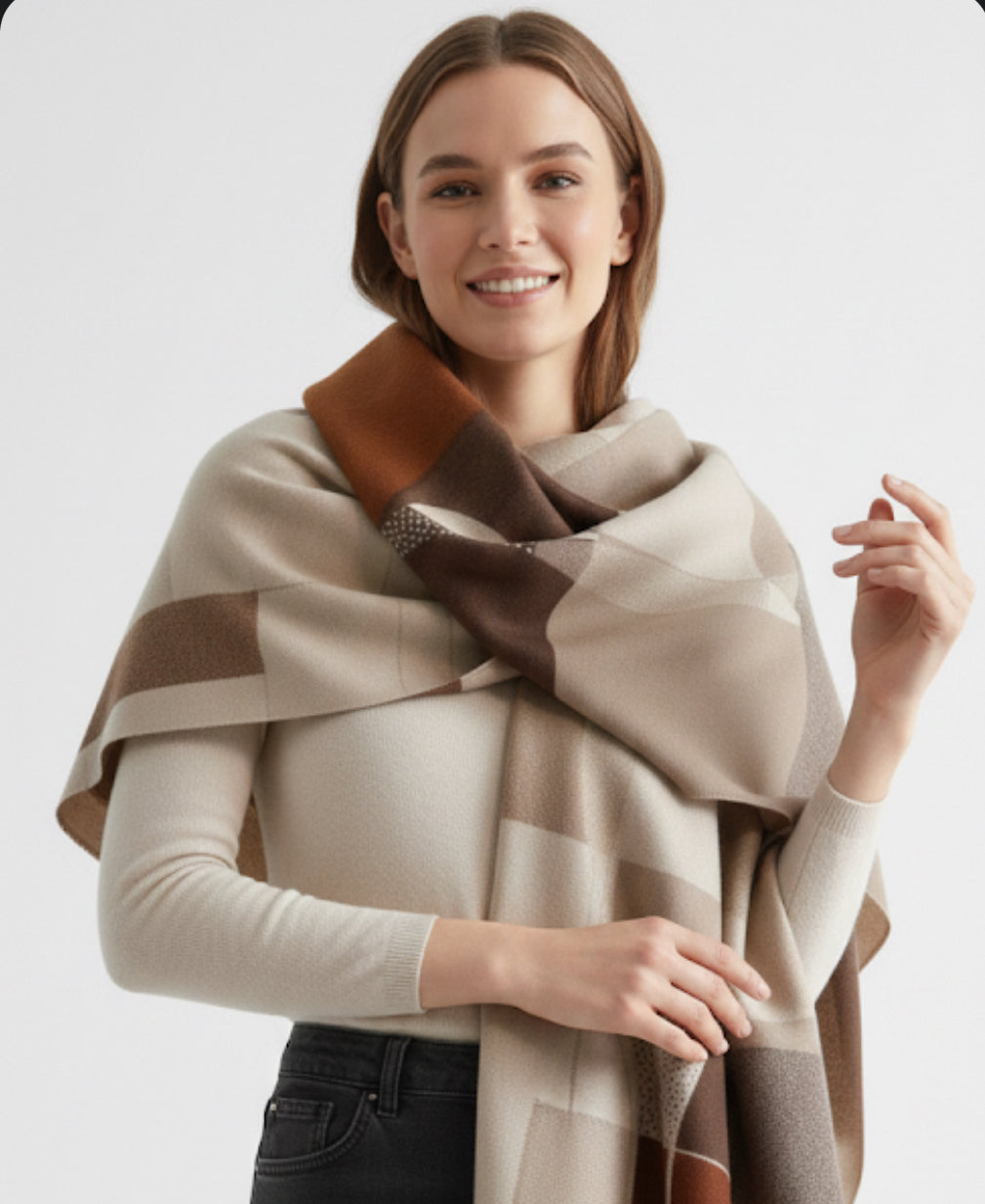 Cat Jacquard Warm Scarf