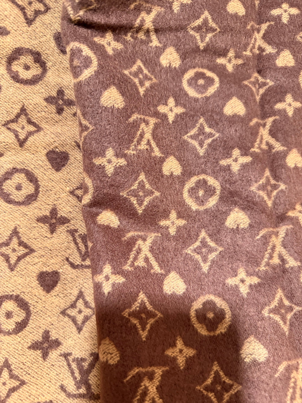 LOUIS VUITTON Mocha Two-Tone Scarf