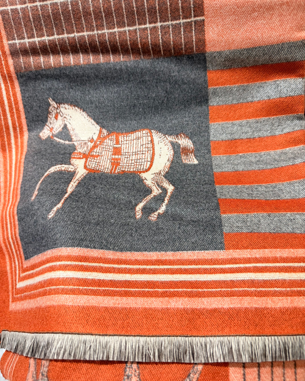HERMÈS Equestrian Horse Jacquard Scarf