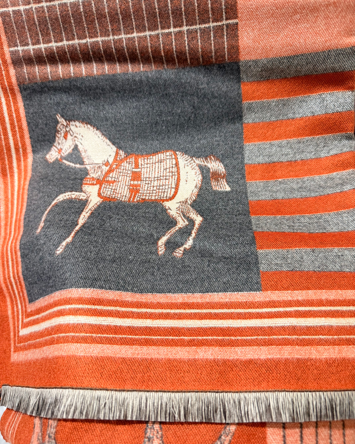 HERMÈS Equestrian Horse Jacquard Scarf