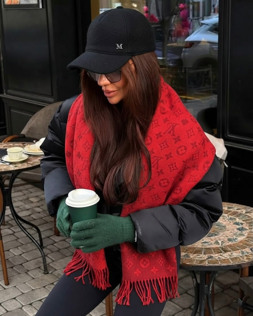 Louis Vuitton Heritage Red Tassel Classic Shawl