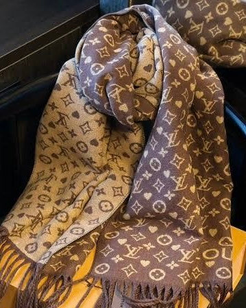 LOUIS VUITTON Mocha Two-Tone Scarf