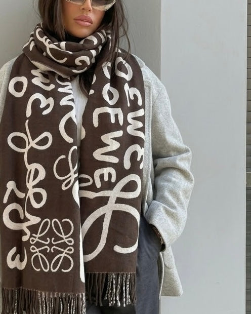 LOEWE Mocha Signature Jacquard Scarf