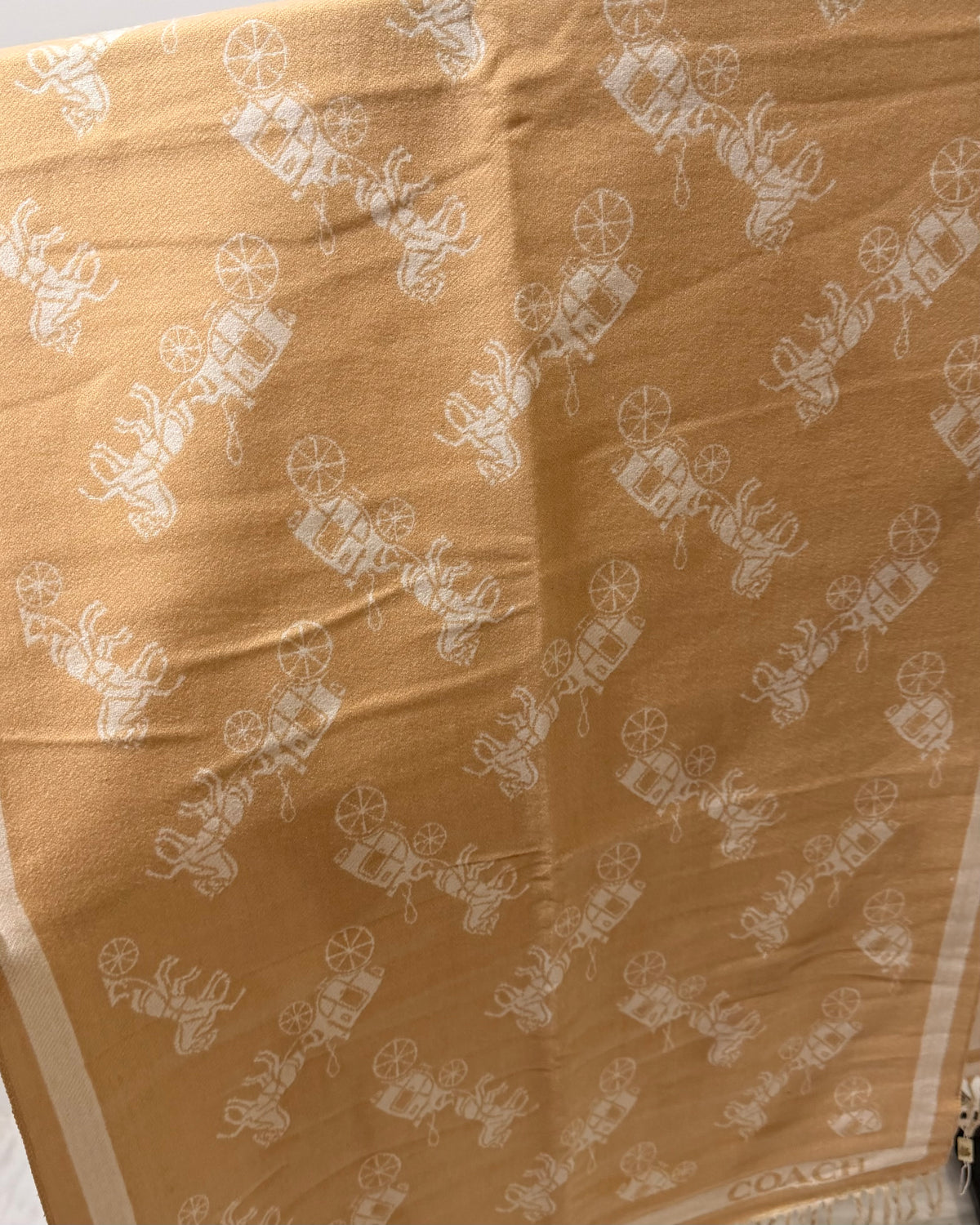 COACH Camel & Cream Classic Scarf