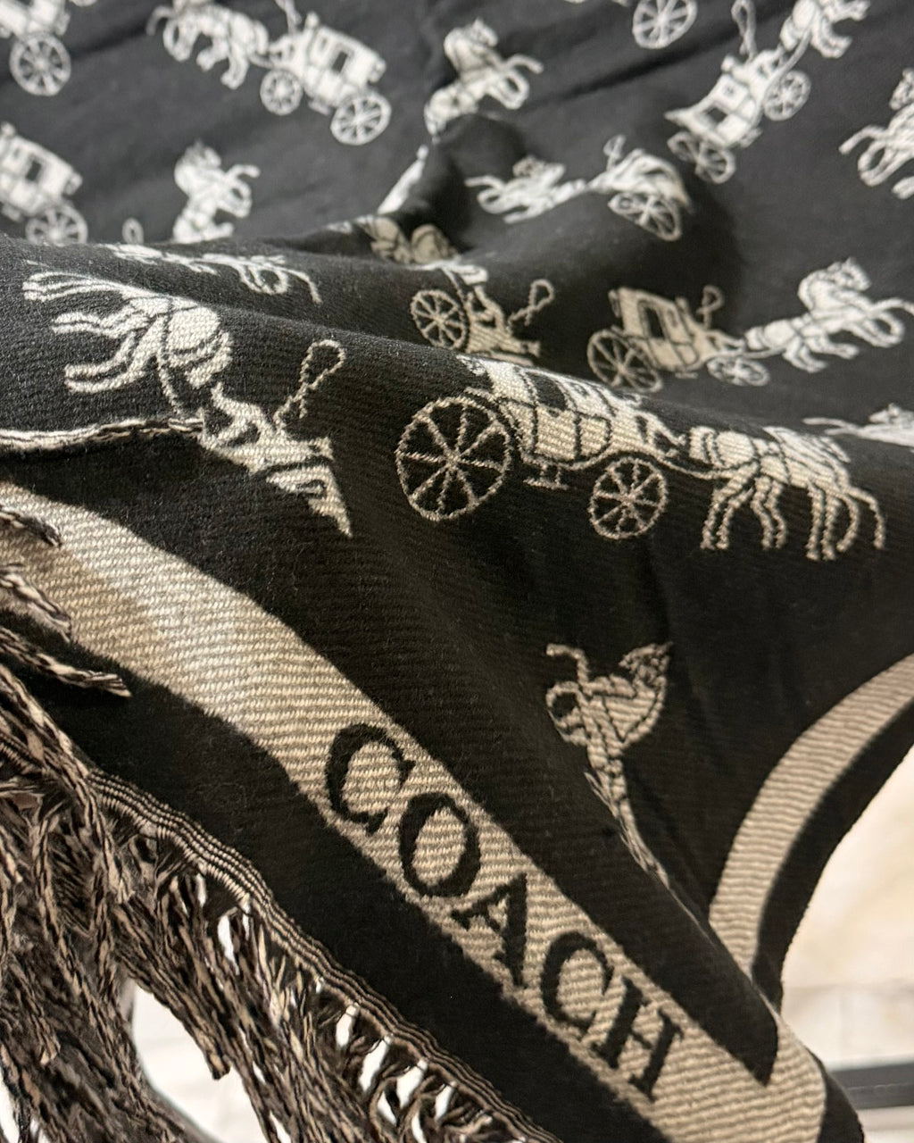 COACH Black Horse and Carriage Classic Scarf