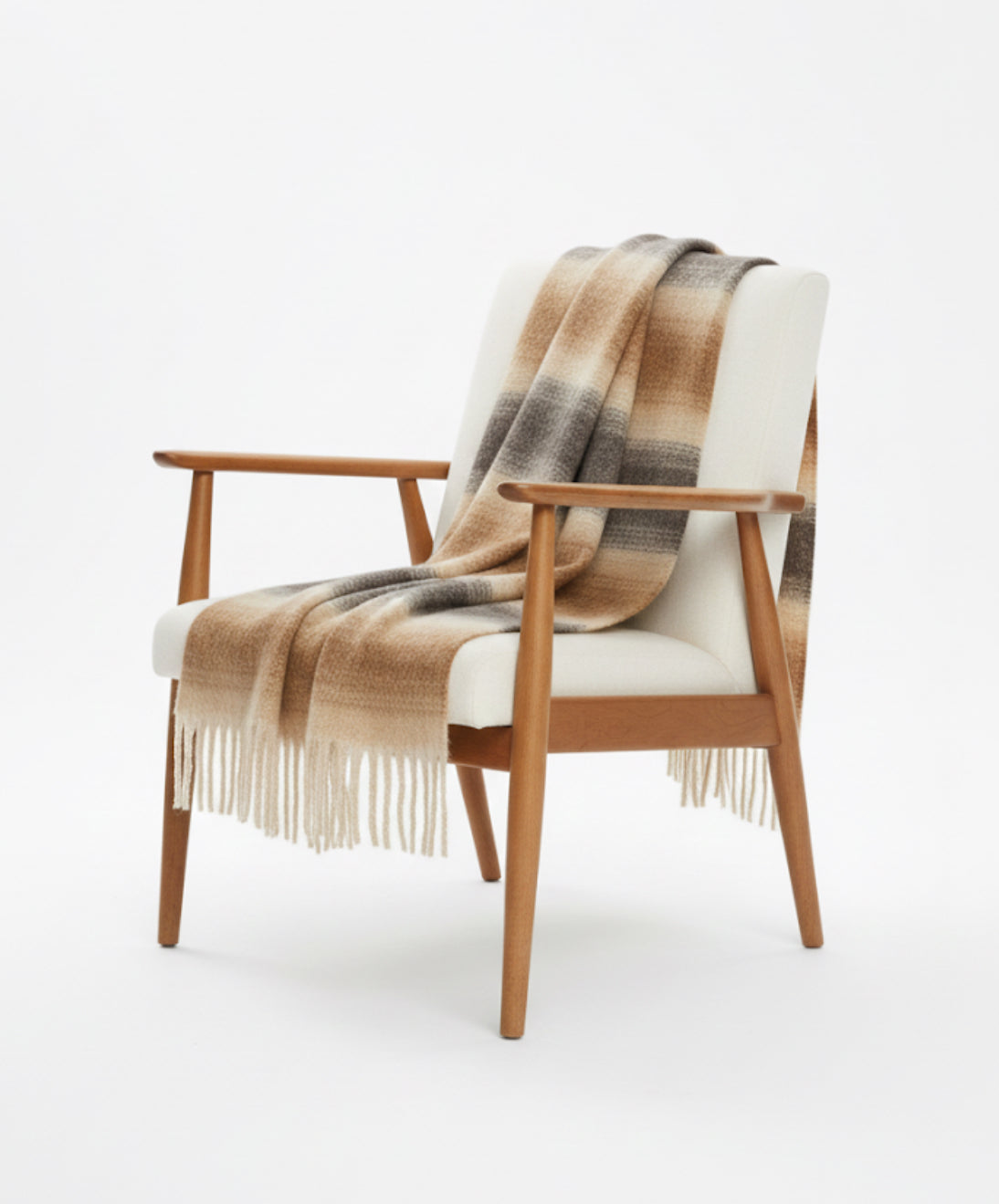 The Latte Brown Striped Scarf