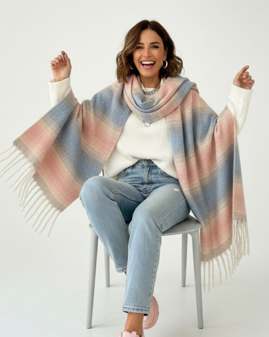 Pinky Blue Blush Breeze Scarf