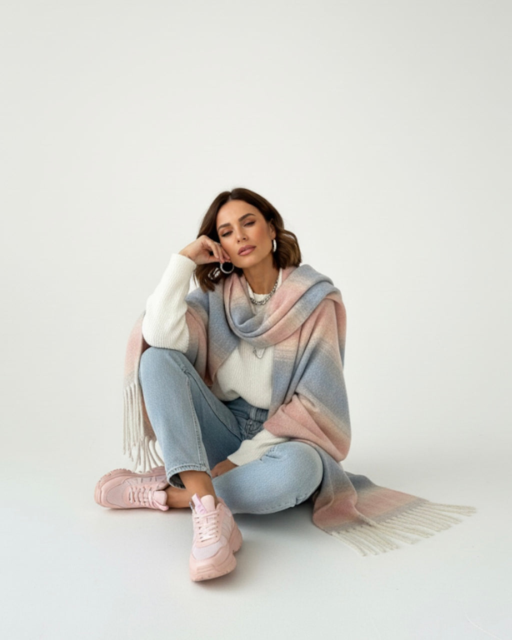 Pinky Blue Blush Breeze Scarf