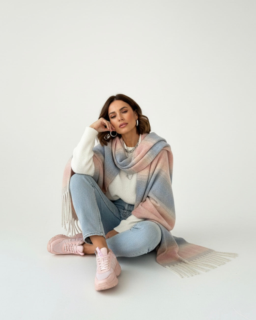Pinky Blue Blush Breeze Scarf