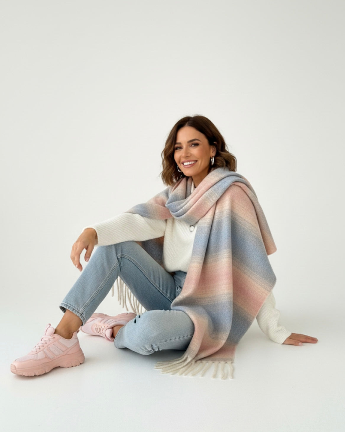 Pinky Blue Blush Breeze Scarf