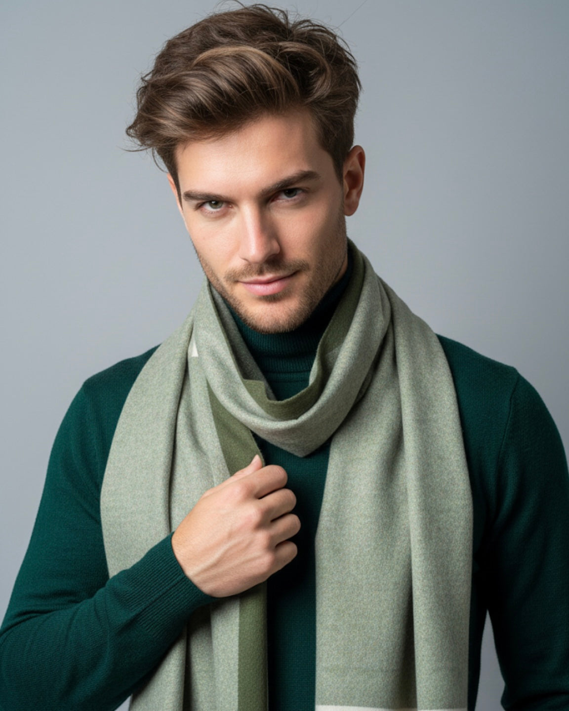 Sage & Cream Classic Scarf