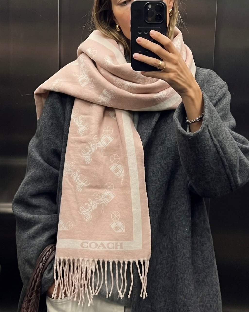 COACH Dusty Rose Classic Scarf