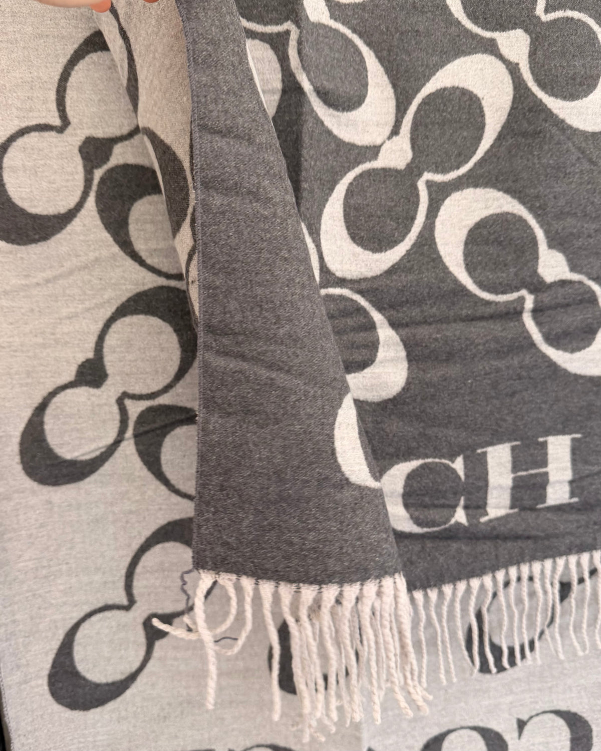 COACH Shadow Gray Eclipse Scarf