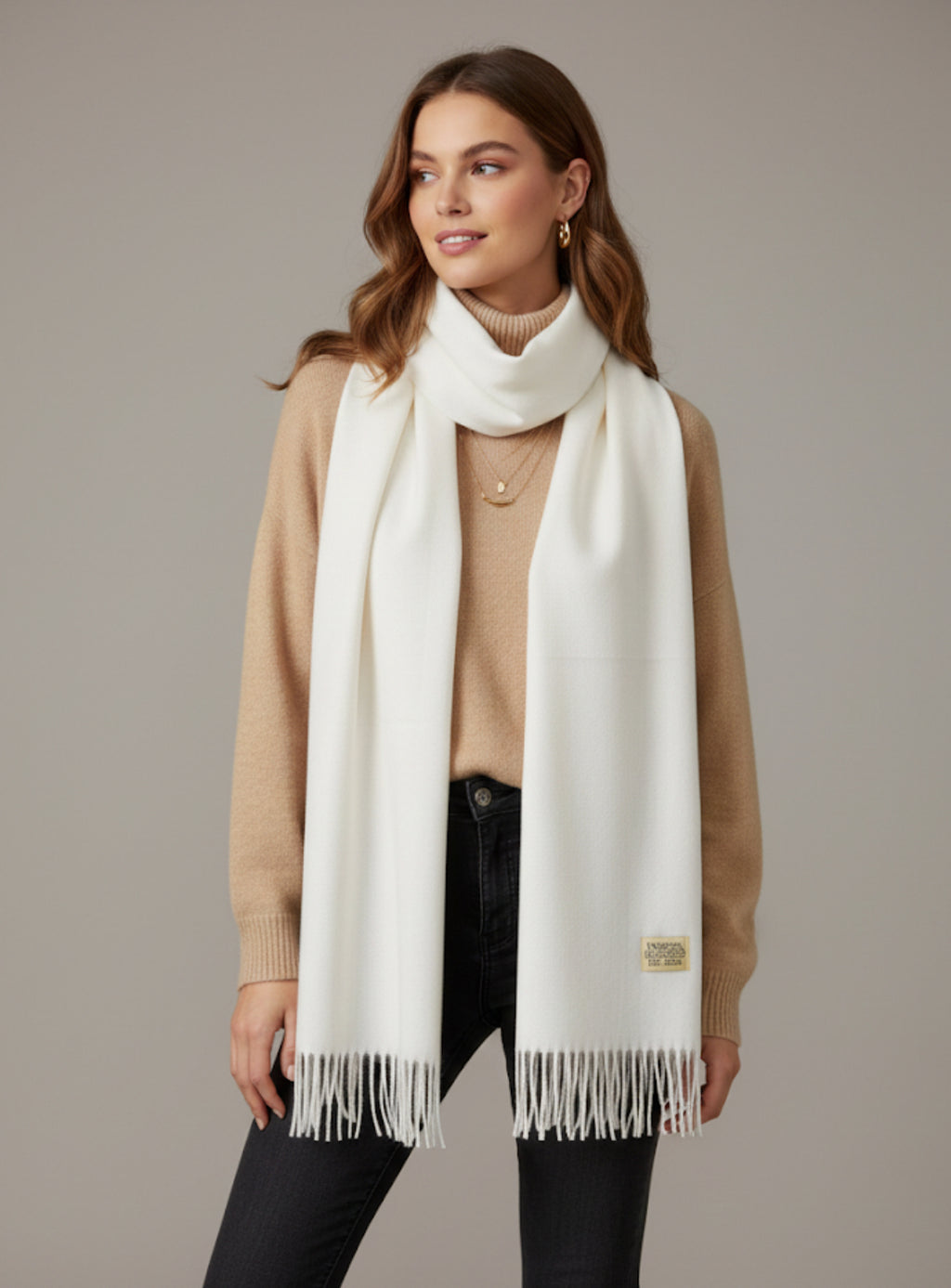 Cloudy White Soft Pillow Scarf
