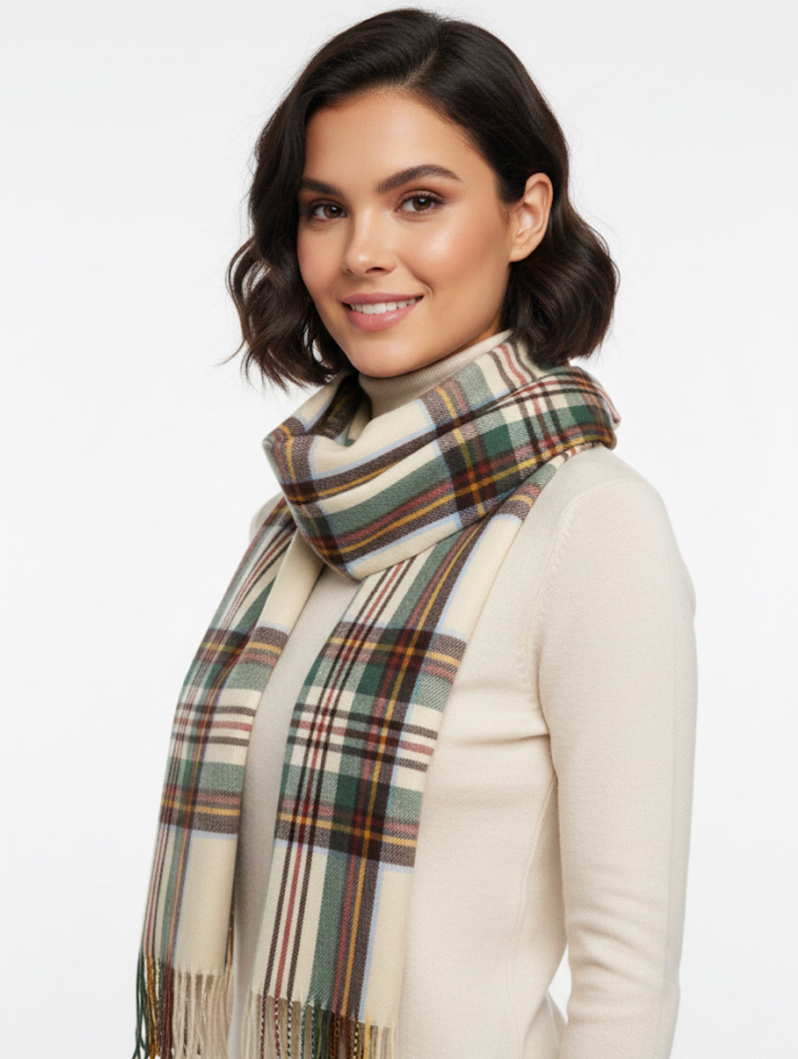 The Decadent Neutral Plaid Scarf