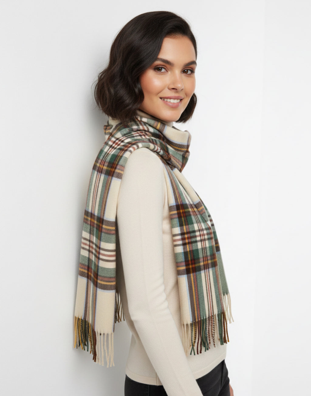The Decadent Neutral Plaid Scarf