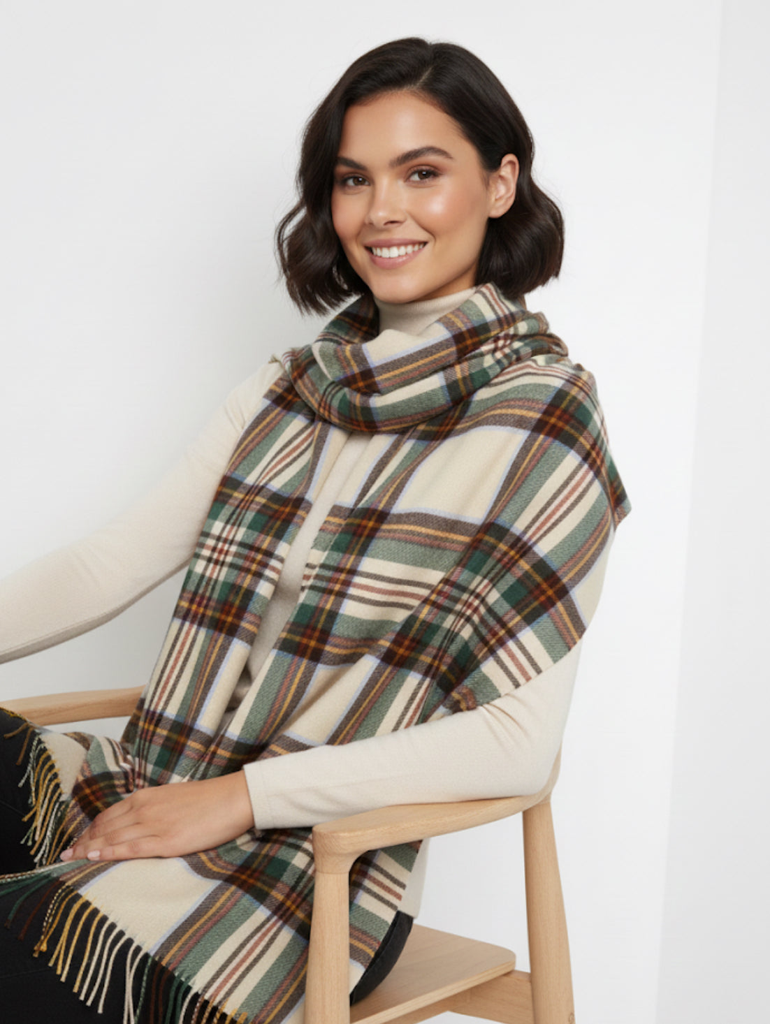 The Decadent Neutral Plaid Scarf