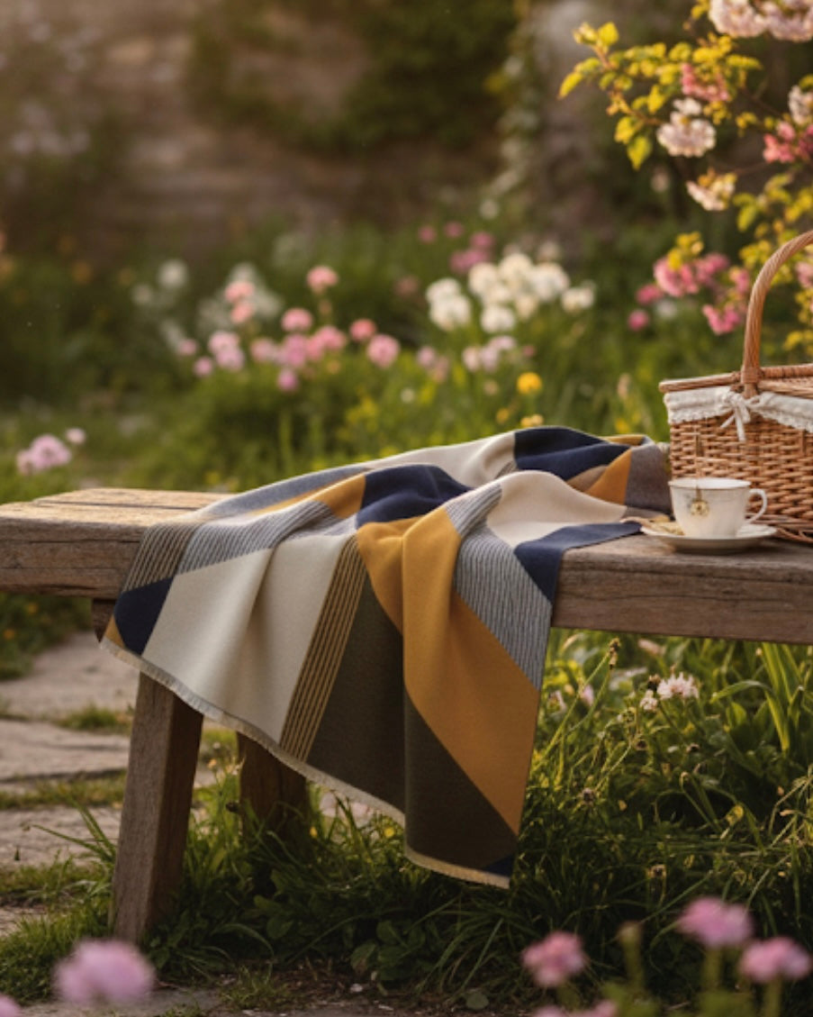 Geometric Yellow Elegance Scarf